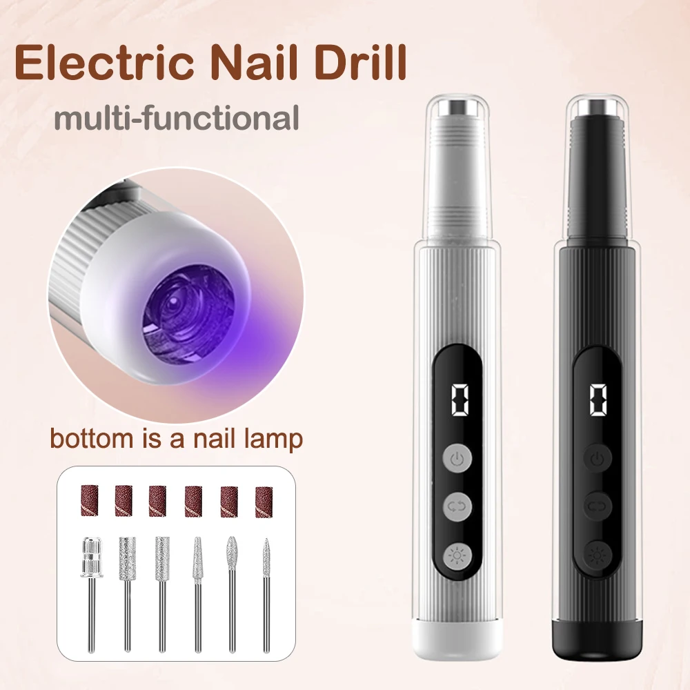 Perceuse à ongles aste avec lampe UV, tour à ongles professionnel, lime à ongles électrique, machine de manucure pliable, 18000