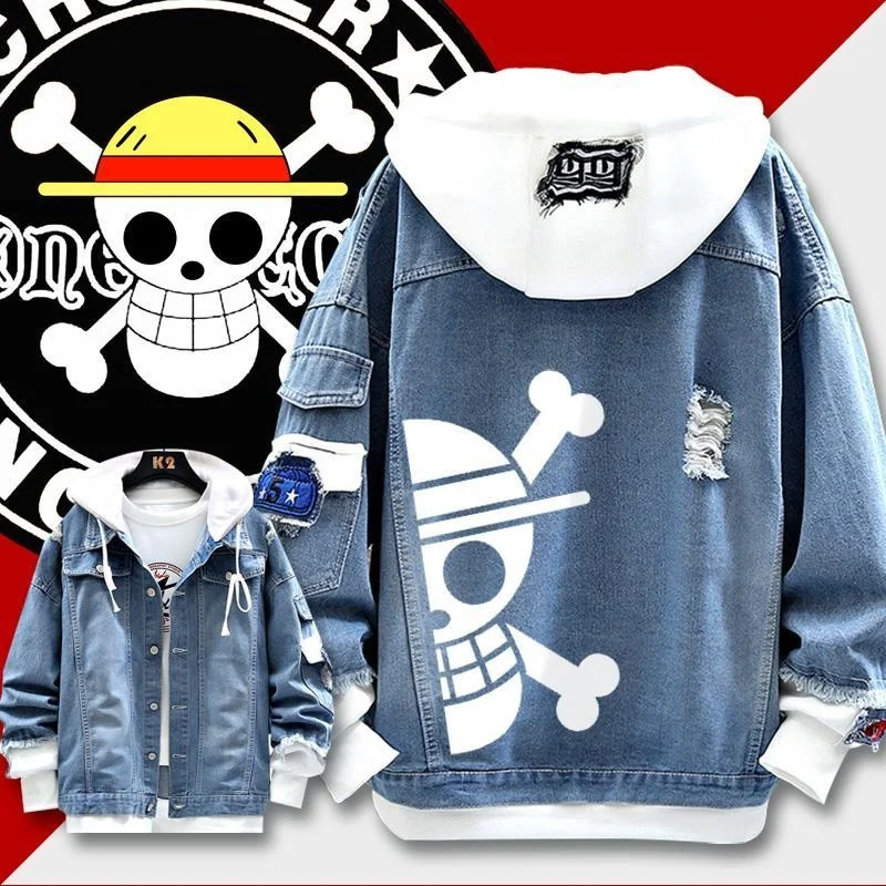 Anime One Piece Luffy Coat Zorro Cartoon Autumn Winter Man Women Y2K Casual Outdoor Printing Couple Clothes Festival Gift