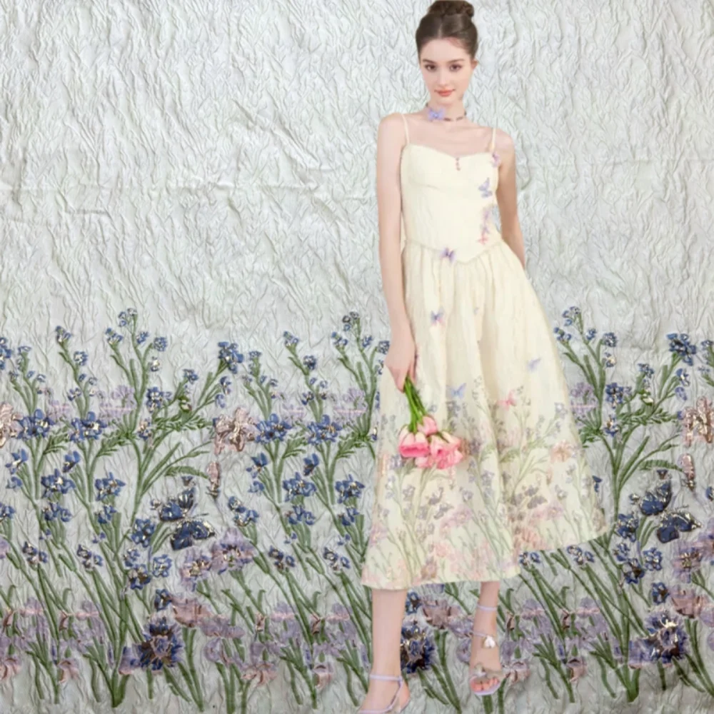 

Жаккардовая ткань для свадебных платьев, модных ветровок, дизайнерской одежды из полиэстера с металлической нитью, оптом