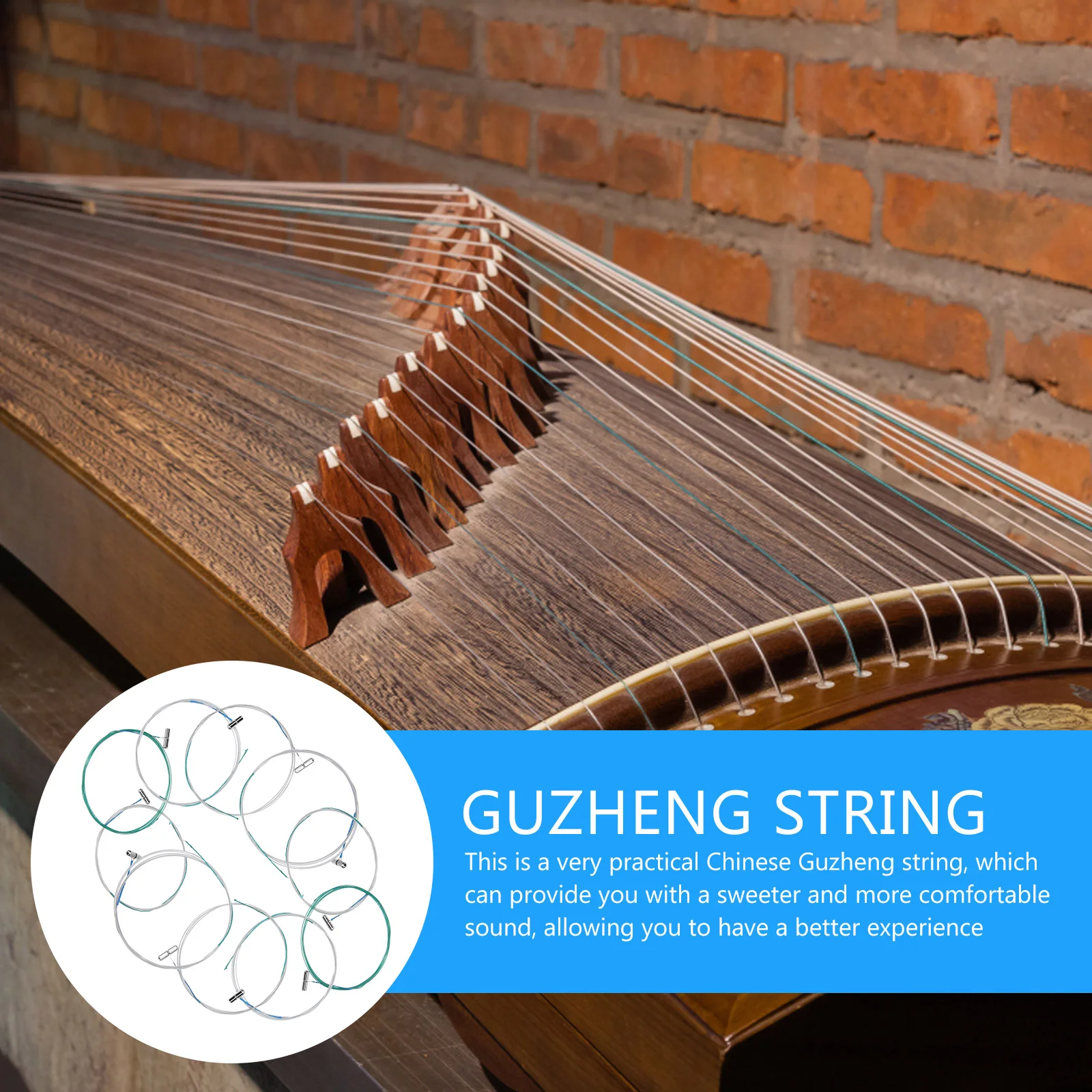 

10 Pcs Strings String for Guzheng Musical Instrument Accessories Acoustic Strings Metal Parts Professional Set Chinese Guzheng