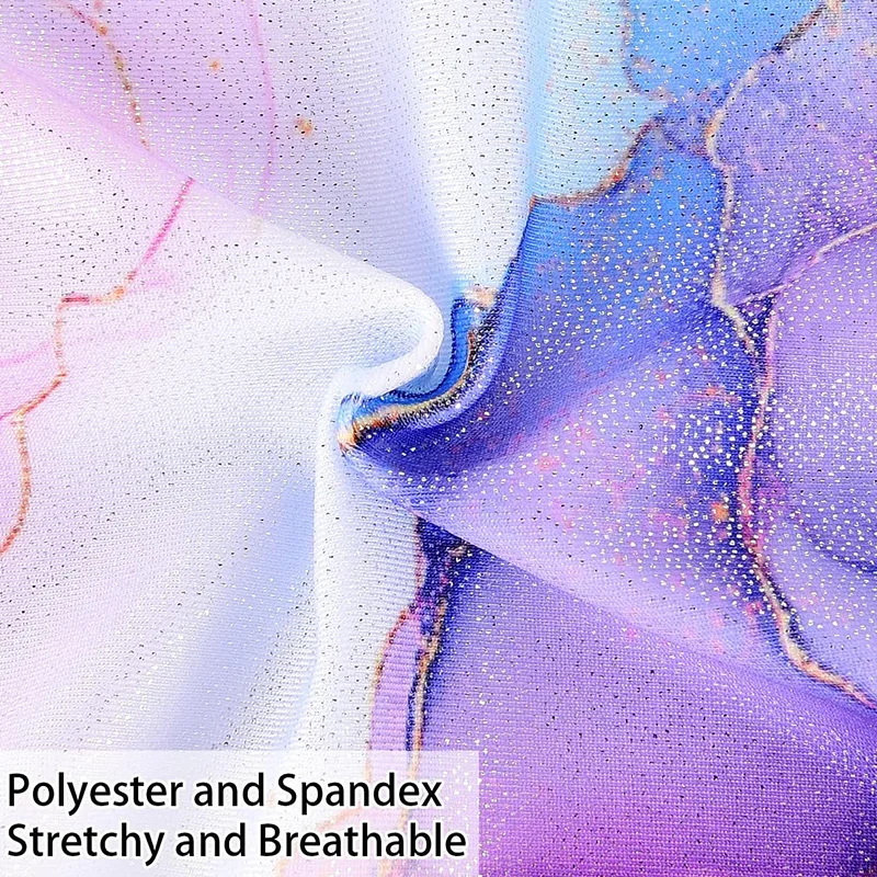 الفتيات 4 قطعة قميص قصير بلا أكمام الباليه الرقص ثياب لفتاة الجمباز الرقص تراجع وتتسابق مع مطابقة السراويل العصابات الشعر #5