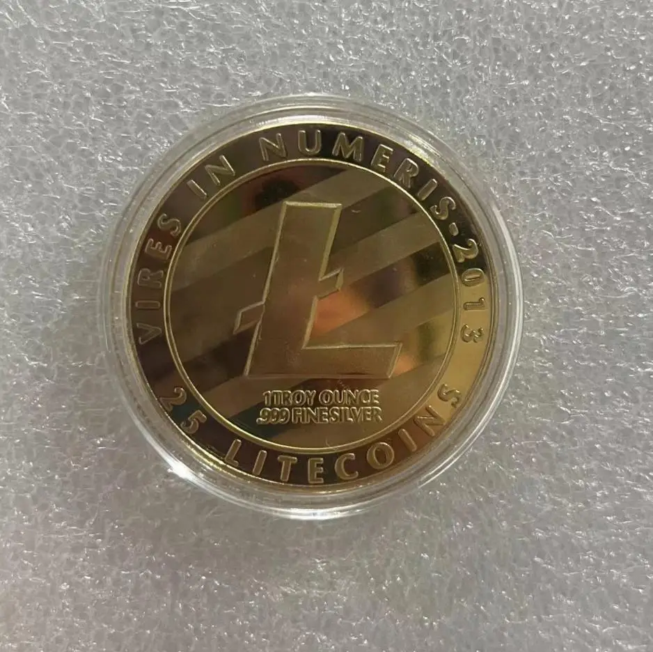 1PC Gold Plated Litecoin Coins Currency Collection Physical Gift Collection Art Home Holiday Decoration.cx