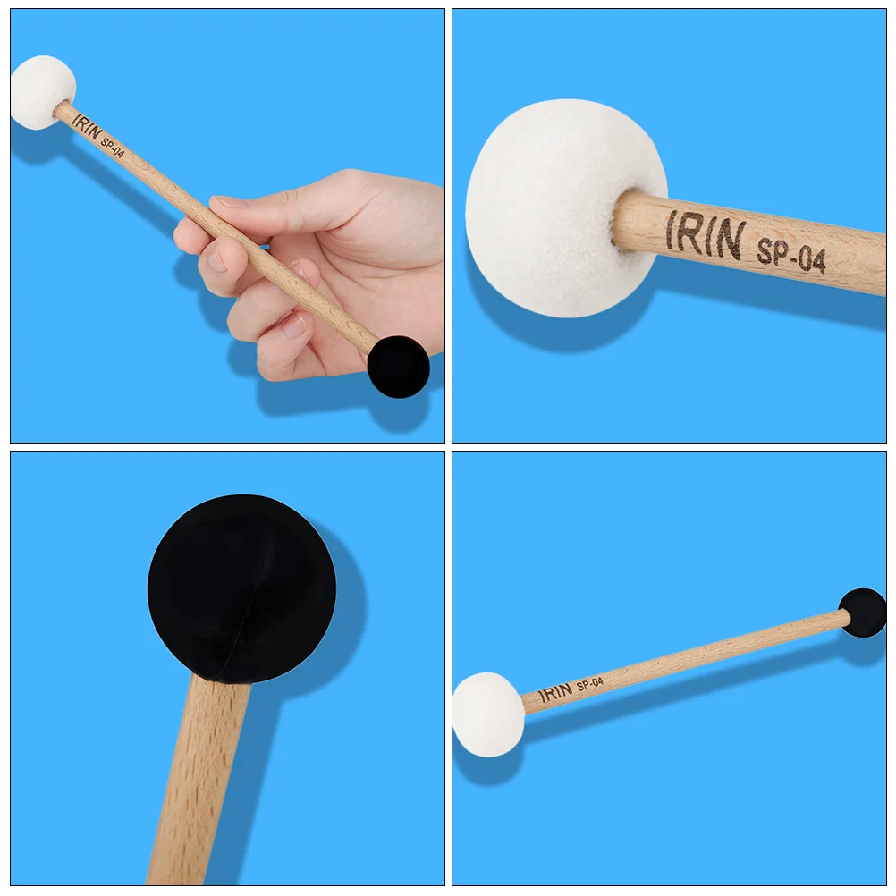 Bass Drum Stick Double-headed Singing Bowl Mallet Wooden Handle Drumsticks Felt