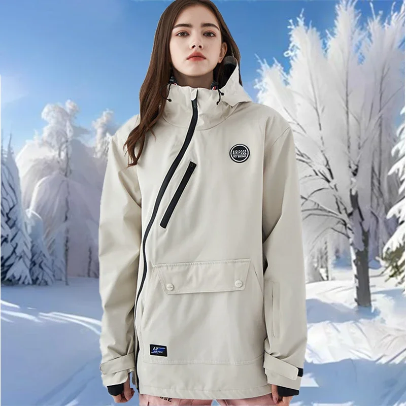 2025 Hooded Men Ski Jacket Snow Coat Winter Outdoor Sport Warm Windproof Woman Mountain Man Heat Top Clothes Snowboard Outerwear