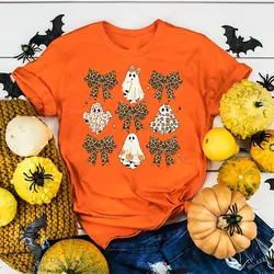 Halloween Ghost Pumpkin Hot Sale Graphic T-Shirts Women Halloween Party Clothing Hip Hop Street Gothic Tops Tees Camisetas Mujer