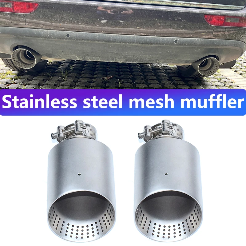 

Exhaust Nozzle Matte Silver Stainless Steel Large Bore 89mm 101mm Muffler Nozzle Mesh Exhaust Pipe Tip Exhaust Head