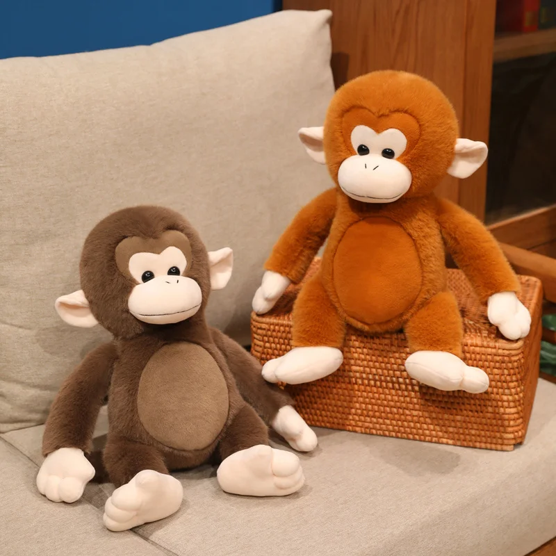 28/40CM Lifelike Monkey Orangutan Plushies Dolls Cartoon Gorilla Plush Stuffed Animal Toy Room Decor