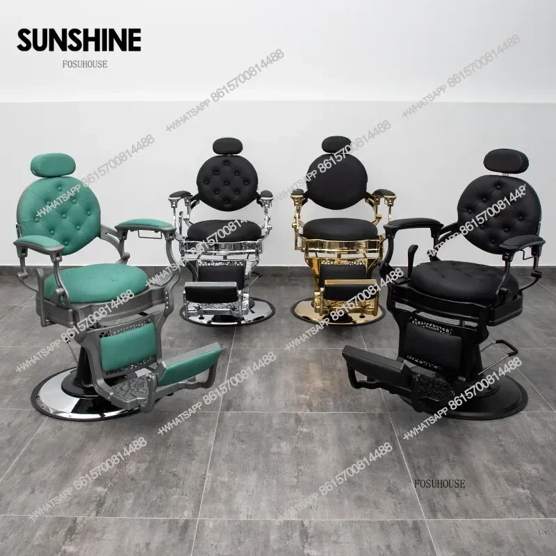 Hair Salon High-end Dedicated Barber Chairs American Light Luxury Retro Hairdressing Chairs Salon Furniture Creative Salon Chair