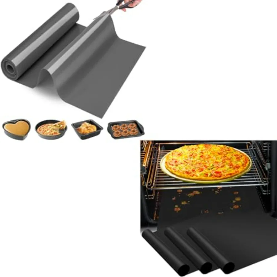 

Non Stick Silicone Baking Mat Roll +Oven Liners for Bottom of Electric Gas Oven