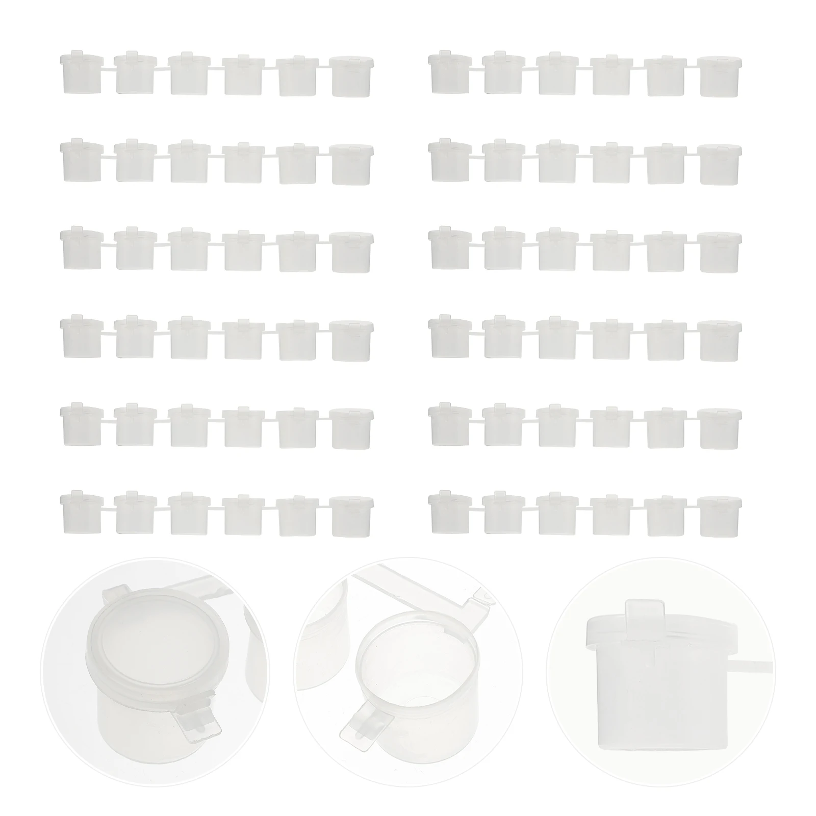 40pcs Paint Box Empty Pots Strips Travel Accessories Small Plastic Mini Storage Containers Clear with Lids Child