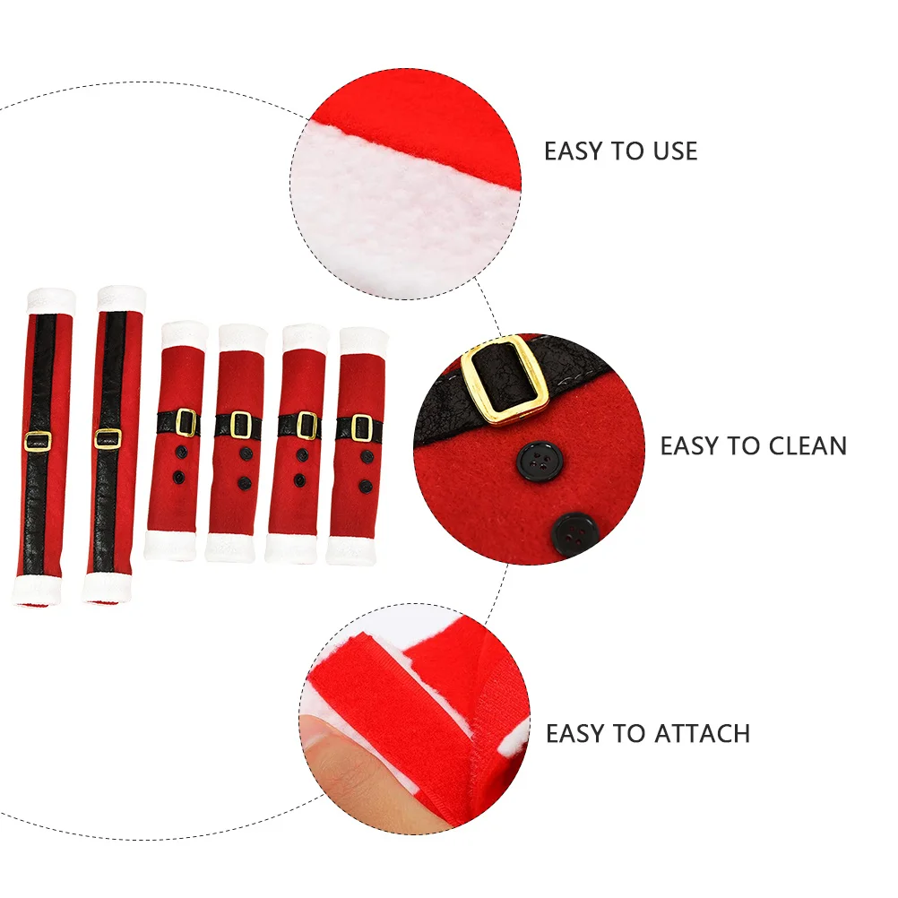 6 قطع من أغطية مقبض الباب الكرتونية قفازات مقبض عيد الميلاد لأجهزة المطبخ والثلاجة وفرن الميكروويف وغسالة الأطباق المزخرفة #6