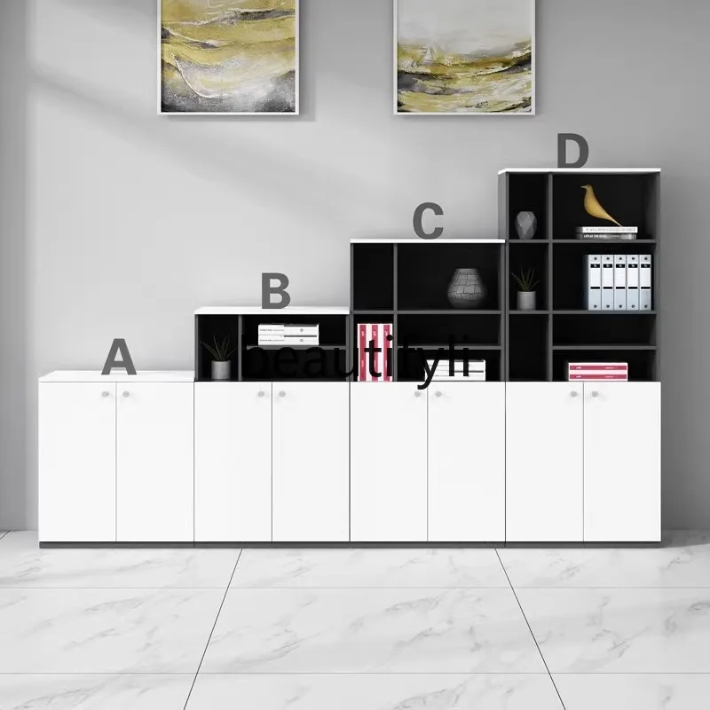 Wooden Office File High Low Cabinet Combination Document Storage Archive Cabinet Office Area