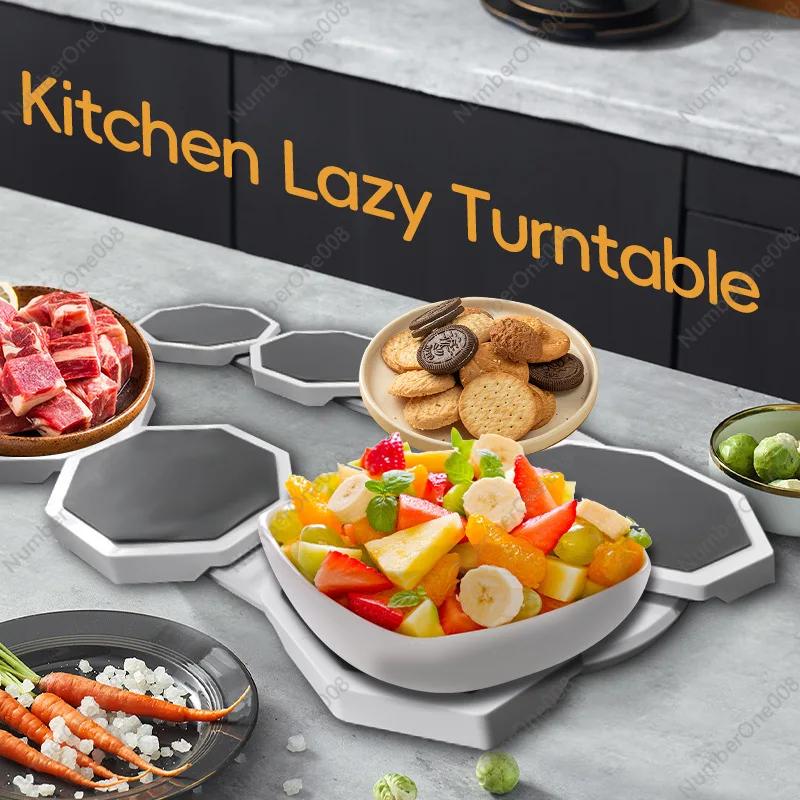 Cross-border New Kitchen Lazy Turntable8 Plates Kitchen Lazy Convenient Turntable Food Rack