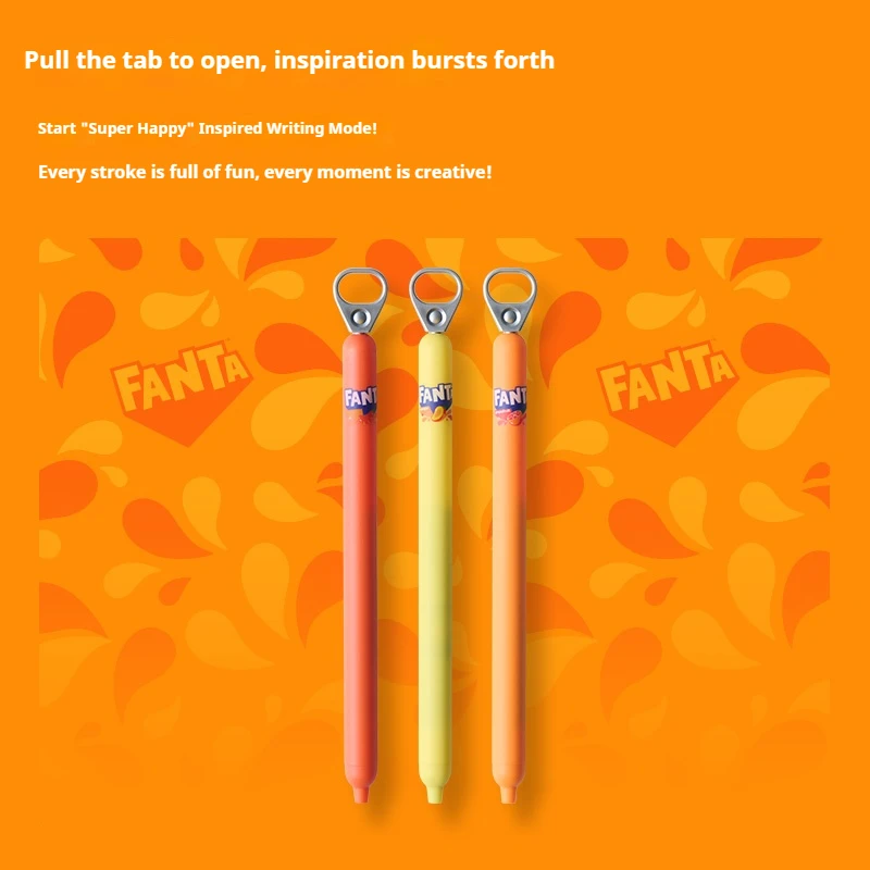 قلم جل سبرينت إصدار محدود من KACO x Fanta، 0.5 مم لتخفيف التوتر سريع الجفاف وسلس للكتابة على شكل ST للوازم المكتبية المدرسية