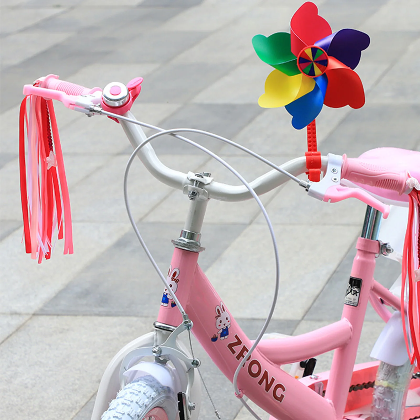 Kinder-Fahrradlenker-Streamer, Kinder-Rollerlenker-Bänder, fließende bunte Quasten-Accessoires für Kinderfahrräder – Detail 4