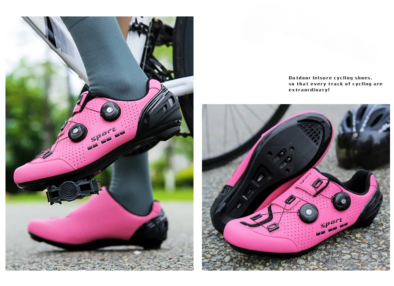 Männer Radfahren Schuhe Rennrad Frauen Rosa Racing Bike Self-Locking Geschwindigkeit Fahrrad Turnschuhe Flache Stollen Berg Radfahren Footwea – Detail 8