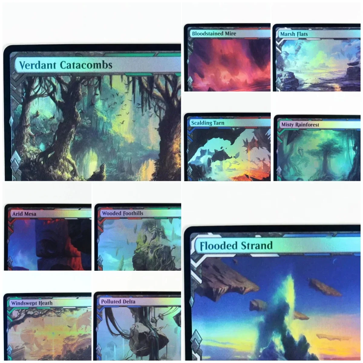 

Foil(ZNE) Fetch lands sets (wooded foothills) Magical Cards Game Top Quality Proxy Playing Cards Board Game Trading Cards Proxy