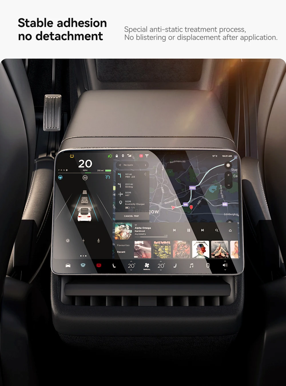 YZ Schutzfolie aus gehärtetem Glas für Tesla Model Y/YL Juniper 3 Highland, Schutzfolie für den Bildschirm der Mittelkonsole in der hinteren Reihe – Detail 17