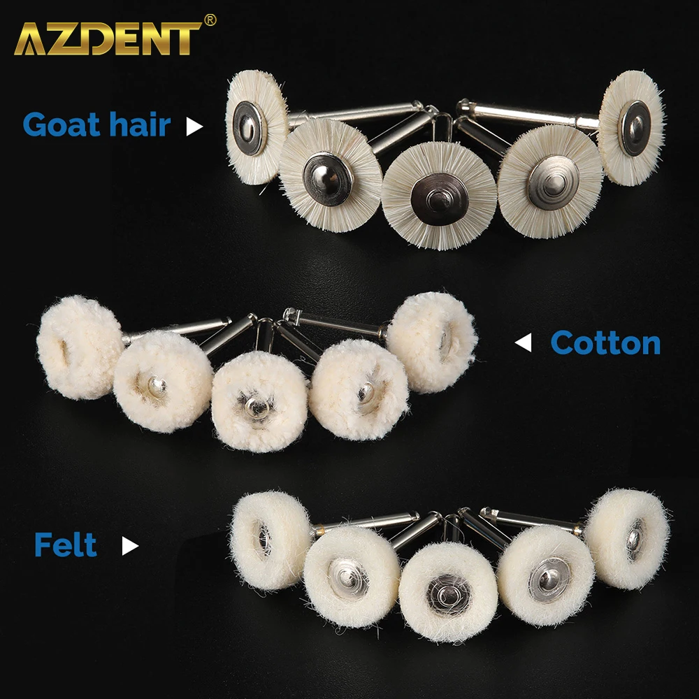 AZDENT Dental Polishing Brush Wheel 5pcs/Pack Teeth Polisher For Low-Speed Handpiece RA2.35mm Dentistry Instrument Lab Tools