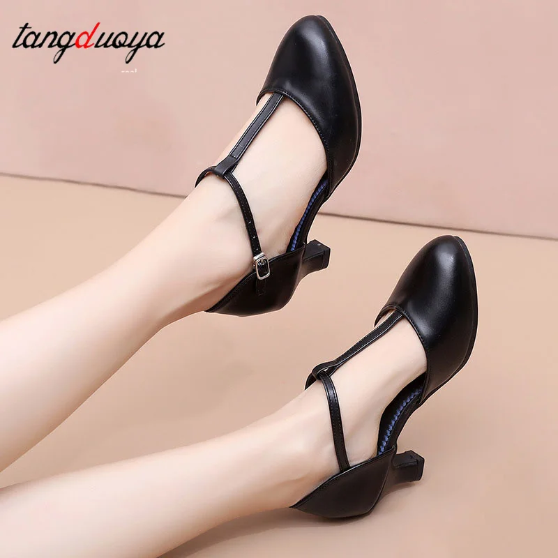 أحذية الرقص اللاتينية النسائية السوداء الحديثة أحذية رقص الجاز قاعة الرقص أحذية المعلم الاجتماعية الفالس التانغو الرقص الكعوب أحذية السالسا