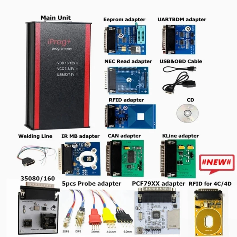 IPROG V87 Ecu أداة مفتاح مبرمج لوسادة هوائية إعادة تعيين IMMO K-+M راديو السيارة MCU لوحة القيادة محولات كاملة كهدية Iprog Pro V89 Iprog +