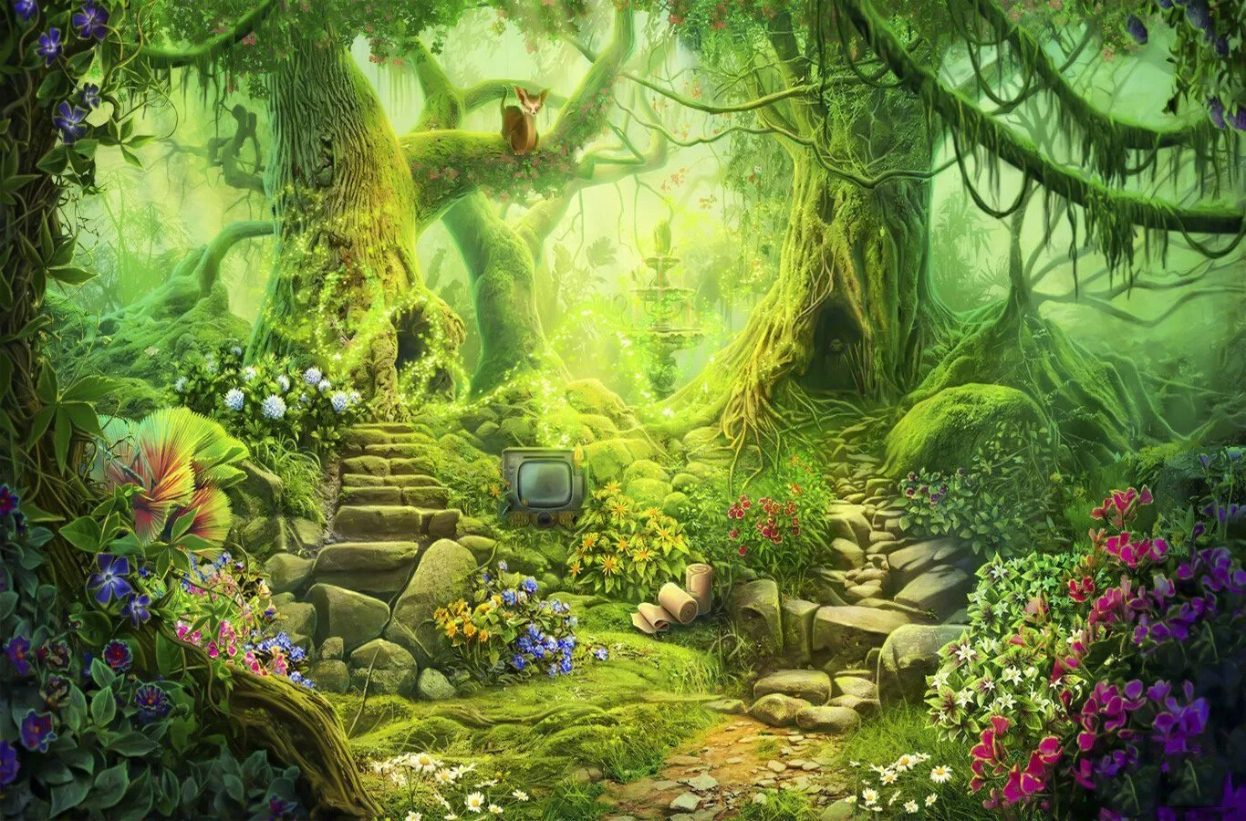 

magic garden forest tree fairy tale wonderland backdrops High quality computer print scenic Photography Studio Backgrounds