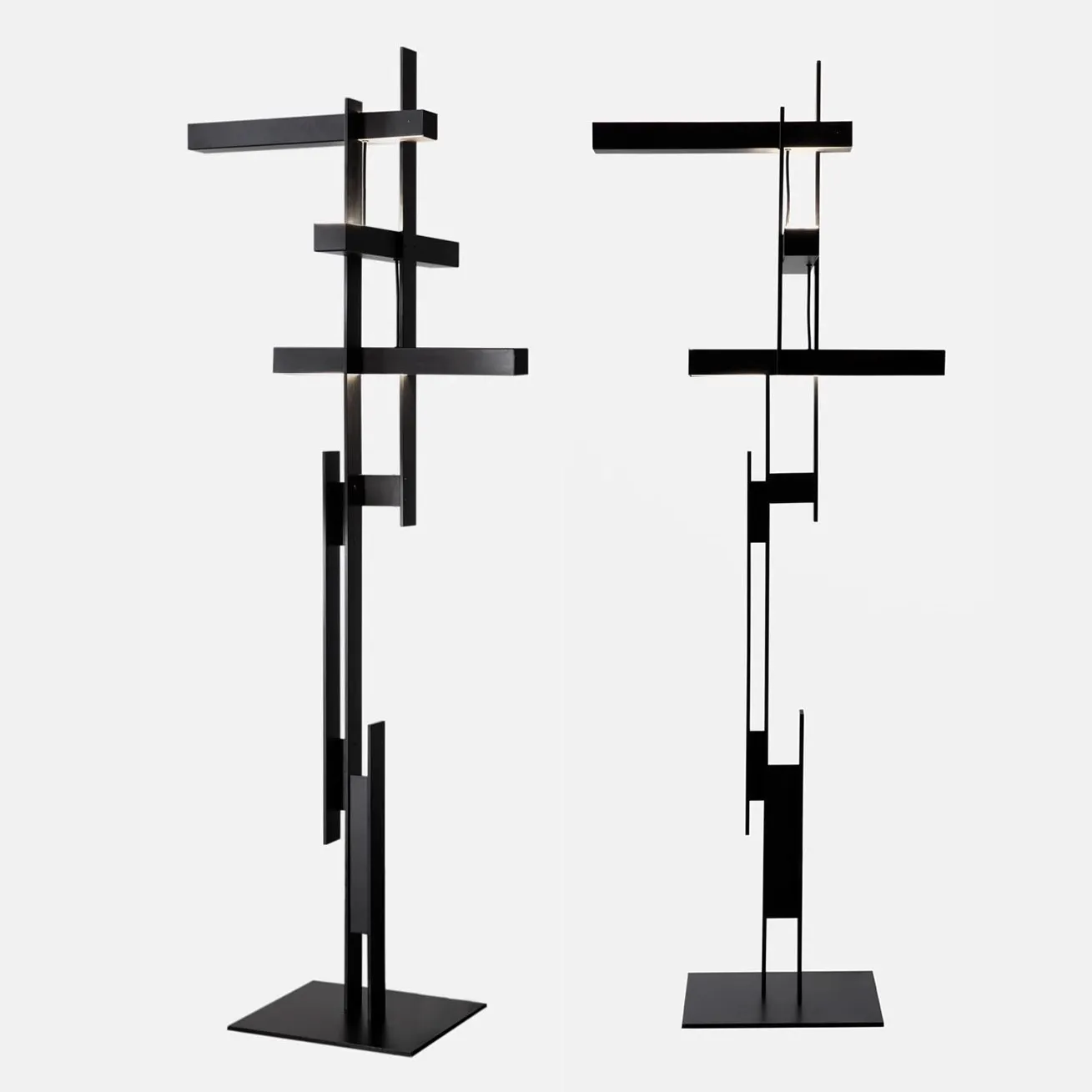 Italian postmodern living room study villa model room stainless steel simple personality creative bracket floor lamp