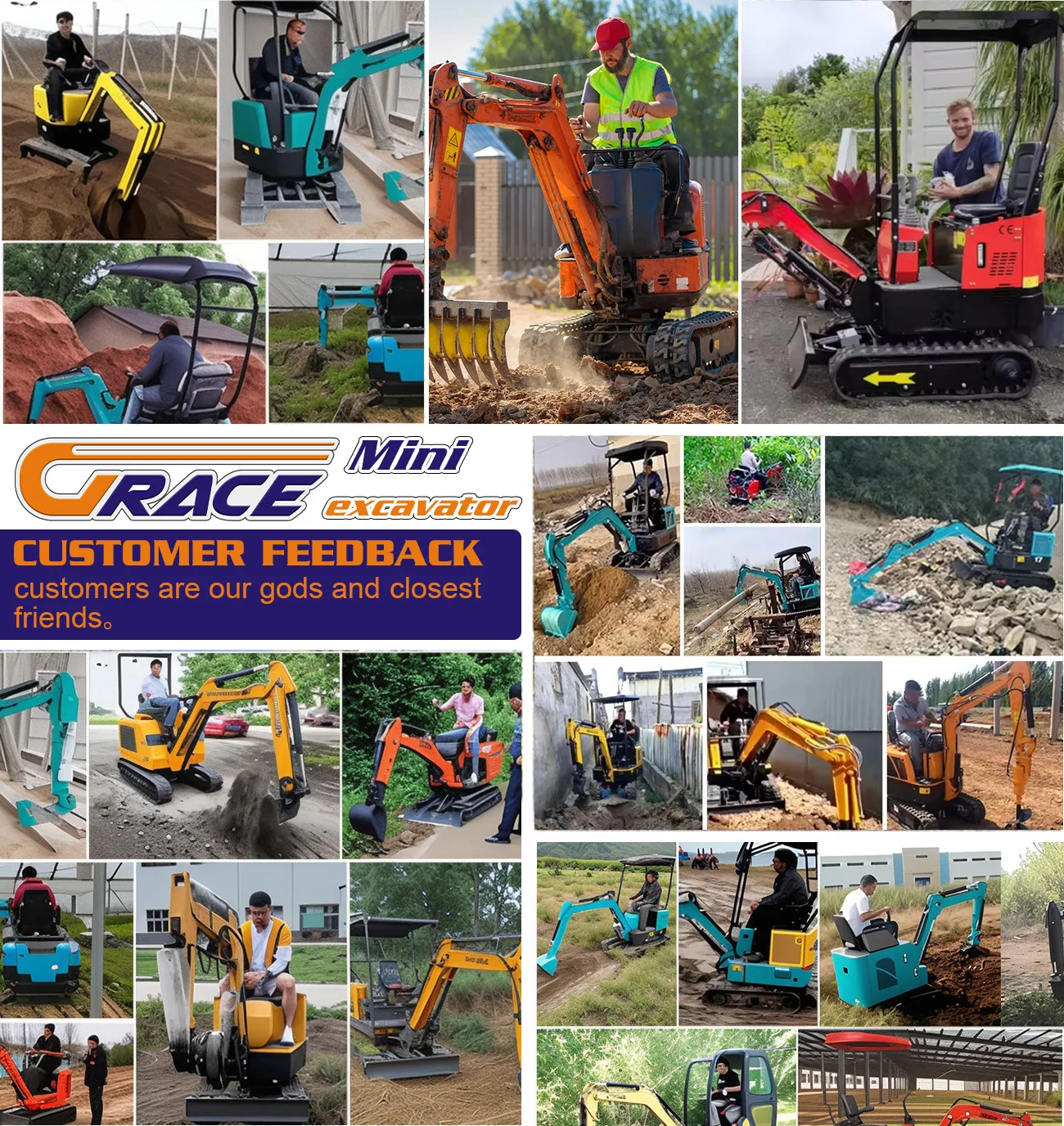 حفارة ديزل صغيرة بجرار 1.2 طن - آلات هندسية مدمجة هيدروليكية على طراز كوبوتا