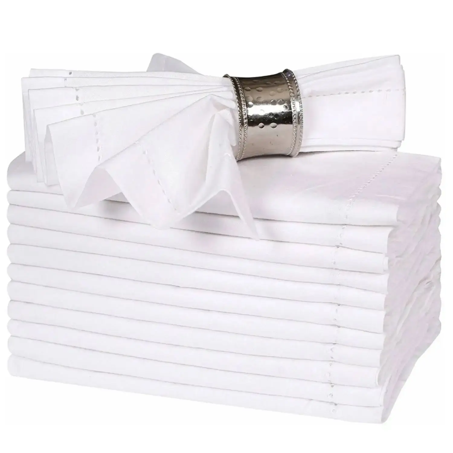 Set mit 6 Hohlsaum-Leinens ervietten Chistmas-Stoffs ervietten Naturfarben-Servietten Wasch bare Flachs tuchs erviette
