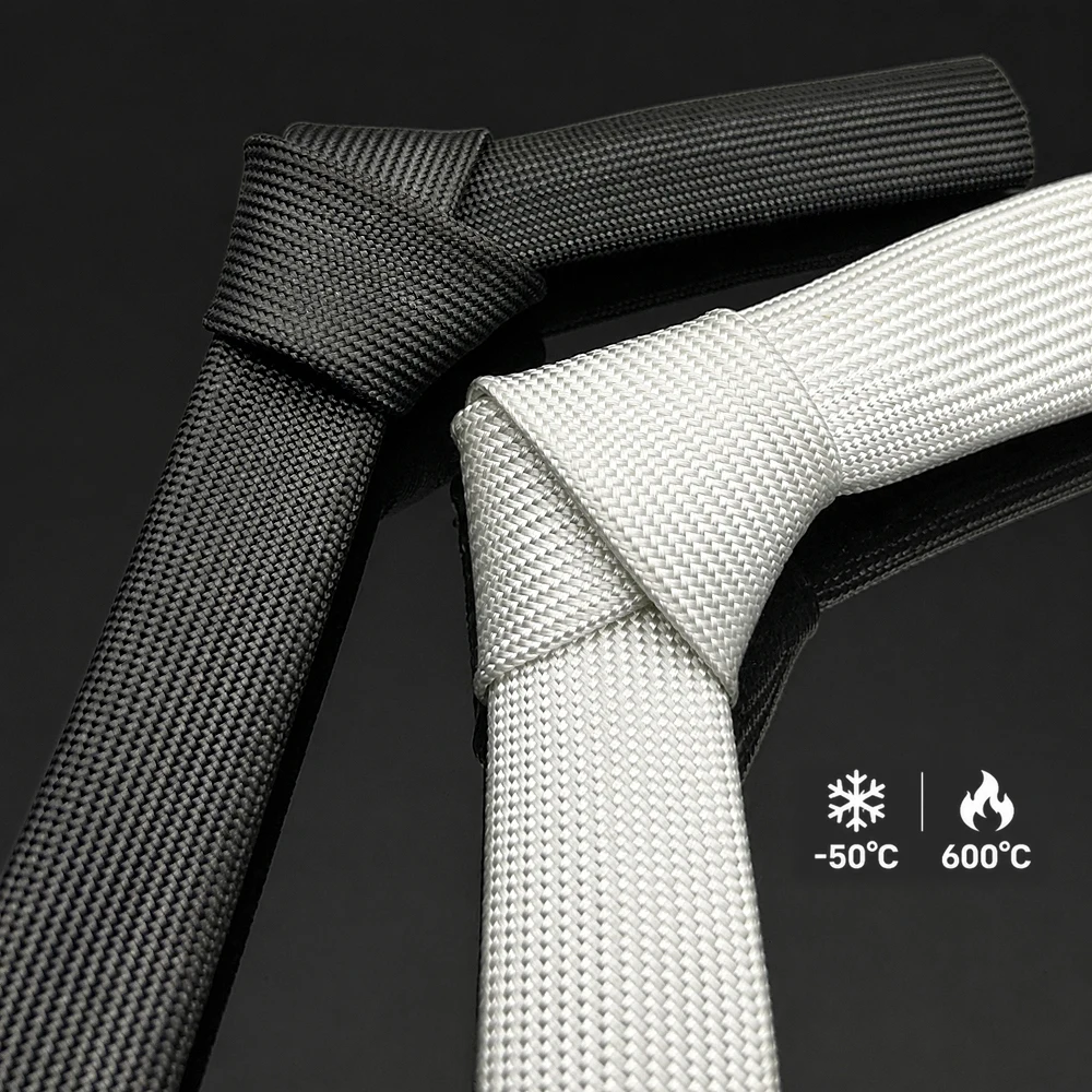 Black/White 600deg C glassfiber sleeve ID 0.5-30mm Wear resistant/temperature resistant/wire insulation protection tube