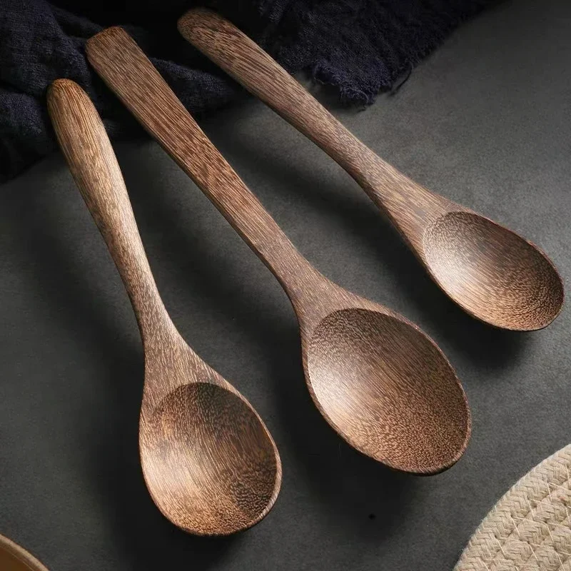 Wooden Spoon Set Rice Spoon Honey Stirrer Chicken Wing Wood Lacquerless Waxless Kitchen Utensils Accessories Dessert Spoon