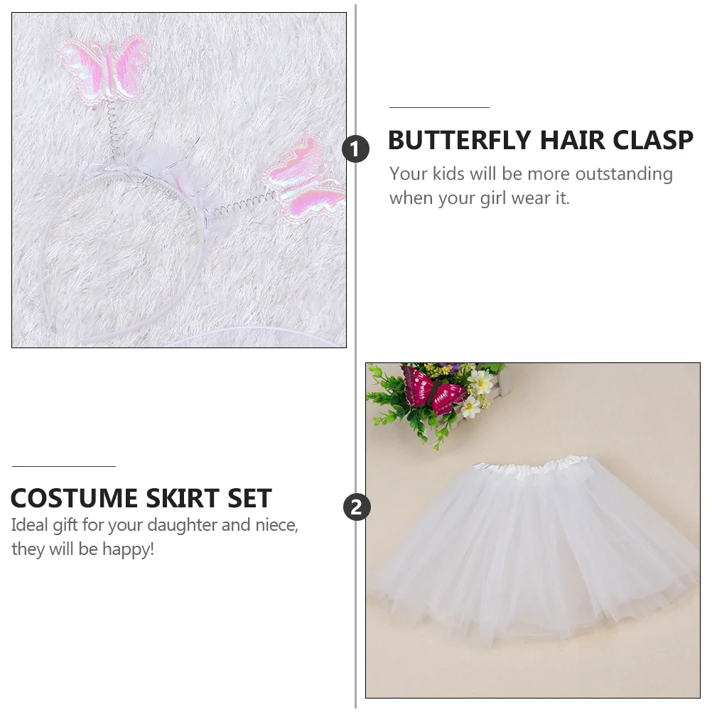 

1 Set Luminous Wings Tutu Skirt Fairy Stick Costume Accessories For Kids Party Ballet Stage Halloween Christmas