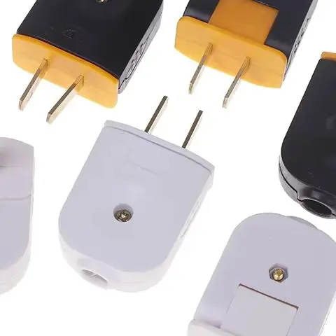 1/2Pcs Extension Cord Plug Replacement 16A 2 Prong Male End Electric Plug Rotatable Electrical Plug Extension Cord Plug