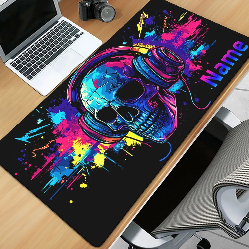 1PC Customizable Skull HD Print Large Mouse Pad, Multifunctional XXL Gaming Keyboard Desk Mat For Office Family Gift