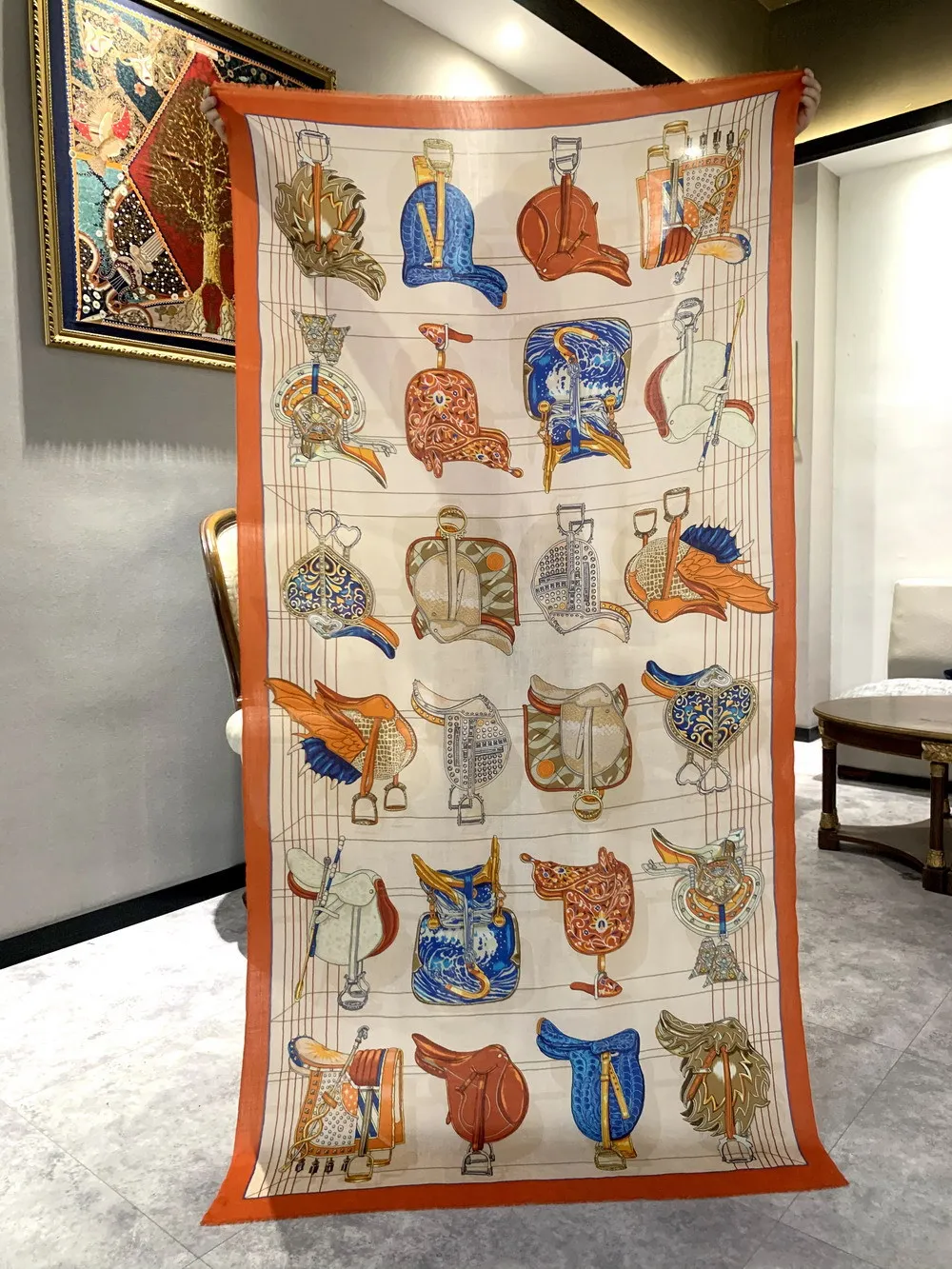 

Длинный кашемировый шарф с кисточками и седлом, зимние женские роскошные шали, шарфы, платок из пашмины, женская одежда, сумка, аксессуары 200 100 см