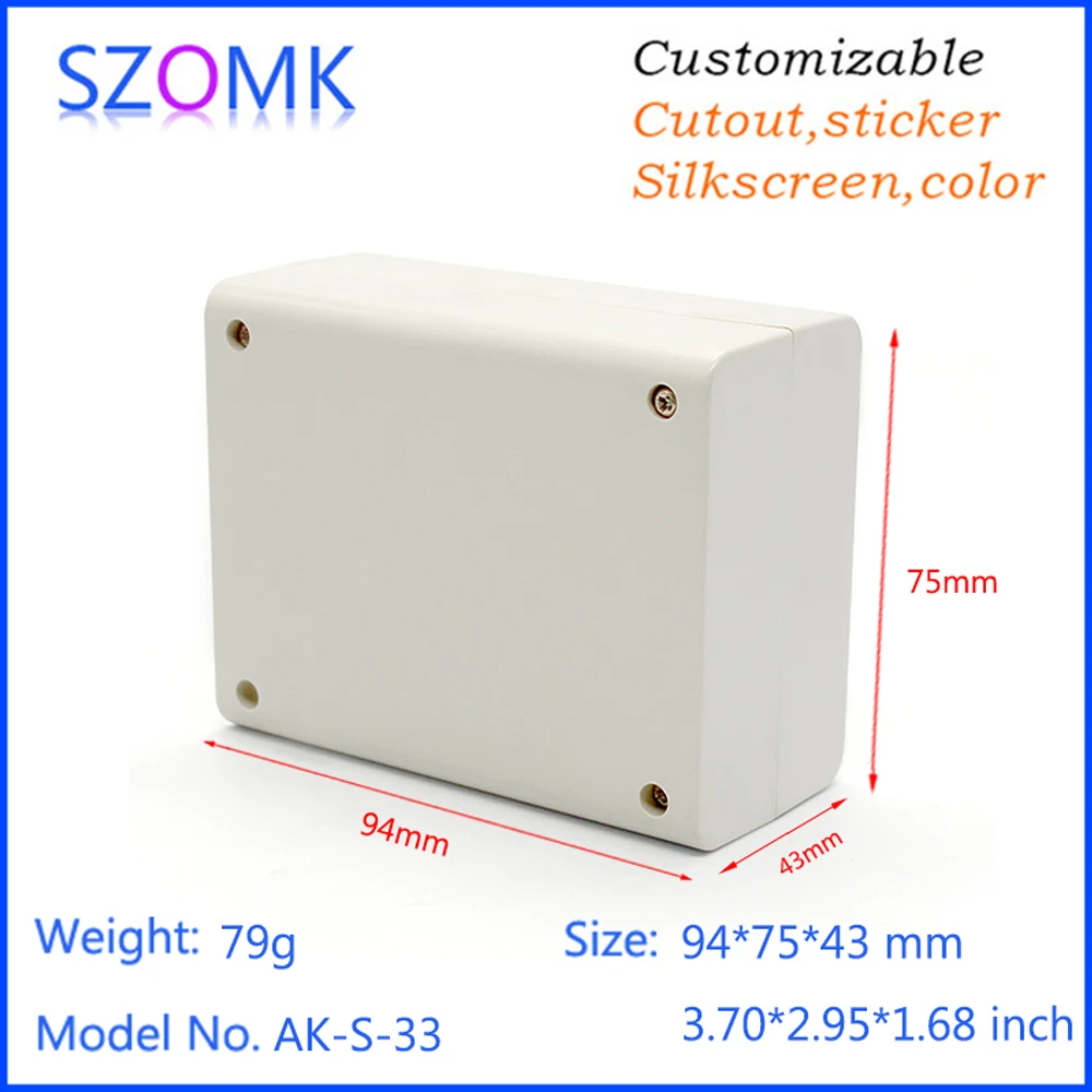 10 Pieces new electrical abs junction box 94*75*44mm 3.7*2.95*1.73inch plastic enclosure plastic electronic enclosure