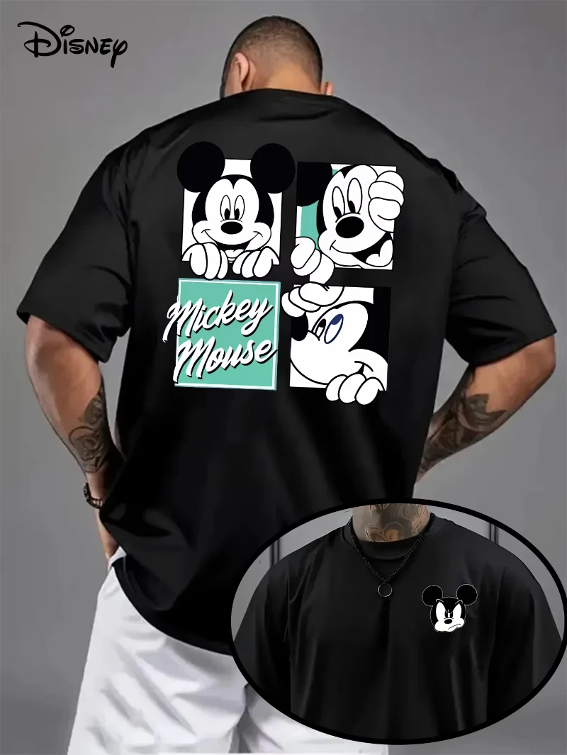 

Мужская повседневная летняя футболка с рисунком Микки Мауса Диснея, с круглым вырезом и мультяшным дизайном, идеально подходит для взрослых, спорта, вечеринок, пасха