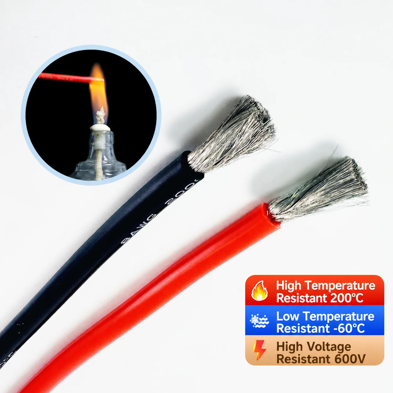 13AWG 5meter Red+5meter Black Heatproof Soft Silicone Silica Gel Wire Connect Cable 2.5mm Silicone Rubber Test Lead Wire