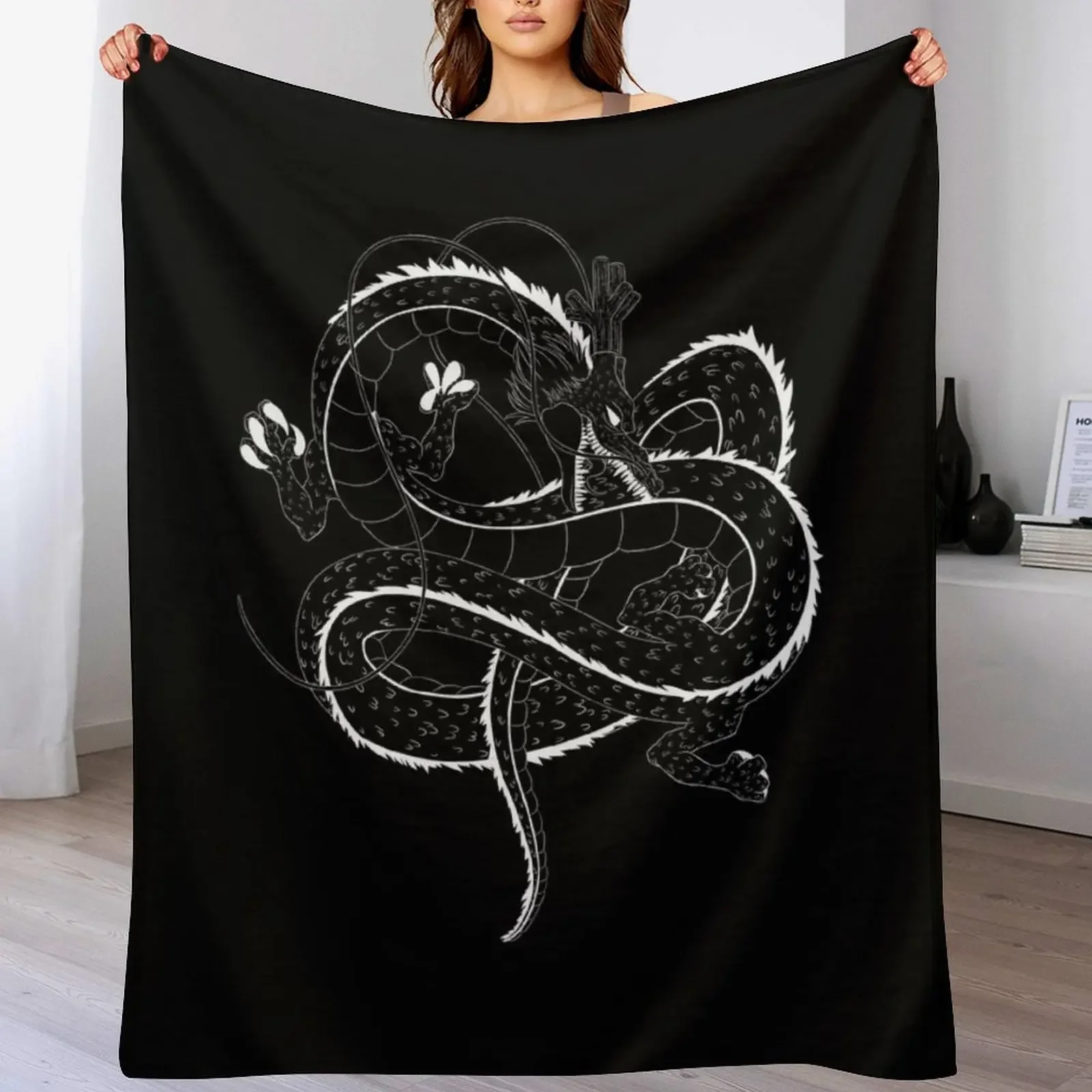 

Eternal Dragon Shenron- outline Throw Blanket Decorative Sofa Thermal Blankets