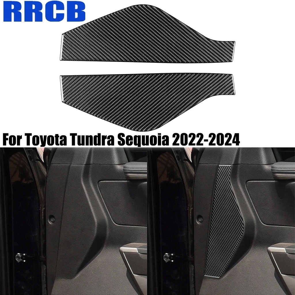 

For Toyota Tundra Sequoia 2022-2024 Carbon Fiber Dashboard Sides Door Panel Decorative Interior Cover Stickers Car Accessories