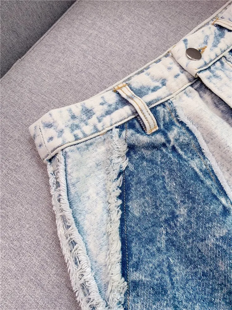 High Street Frauen Mode Baumwolle Jeans rock hohe Taille gerade gespaltene lange Röcke gemischte Farben neues Design lässige Damen röcke