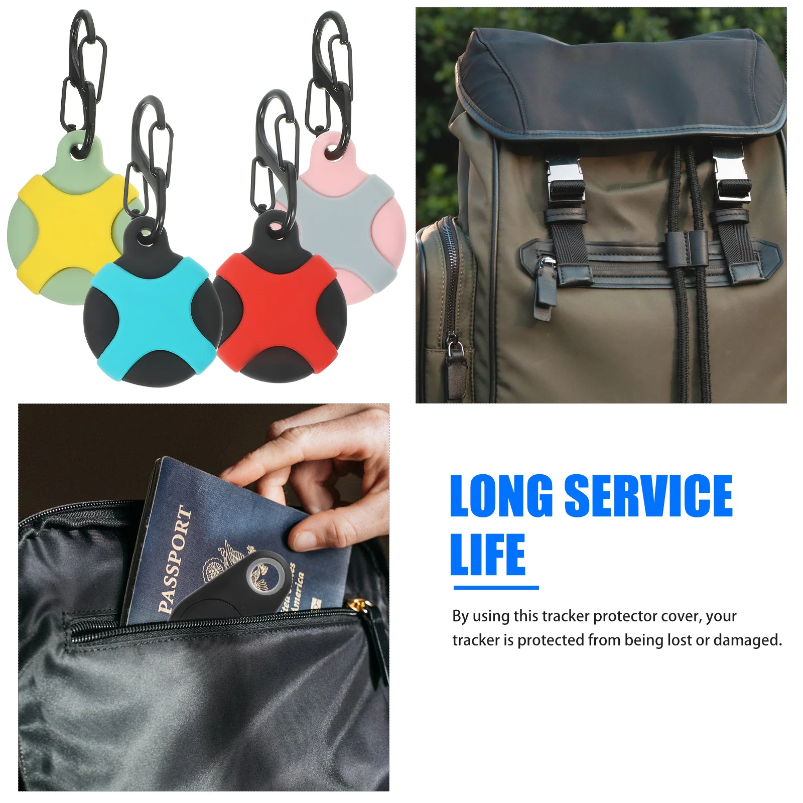 

4Pcs Waterproof Protective Case Shockproof Anti- Silicone Cover Portable Decorative Locators Holder