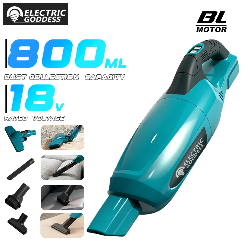 

Cordless Handheld Vacuum Cleaner Powerful Rechargeable Household Cleaning Tools for Car Pet Hair For Makita 18V Battery Pin