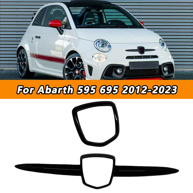Per Fiat 500 Abarth 595 695 2012 2013 2014 2015 2016 2017 2018 2019 2020 2021-2023 Distintivo anteriore/posteriore Baffi Logo Telaio