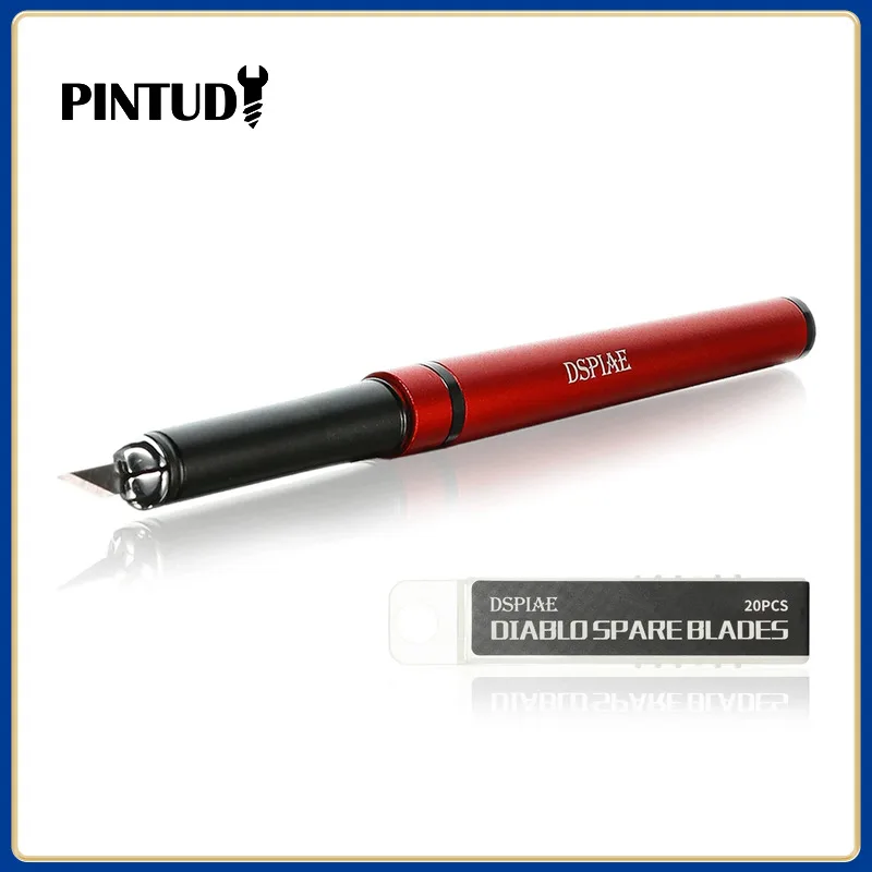 

DSPIAE Dk-1 Aluminum Alloy Pen Knife with 21 Pcs Blade Sharp / with 41 Pcs Blade Sharp 12*12*147mm Red