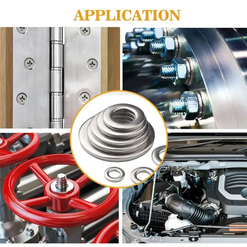 

ABNH Stainless Steel Sealing Solid Gasket Washer Plug Oil for General Repair Seal Ring Set M3- 15 Sizes Gasket Kit