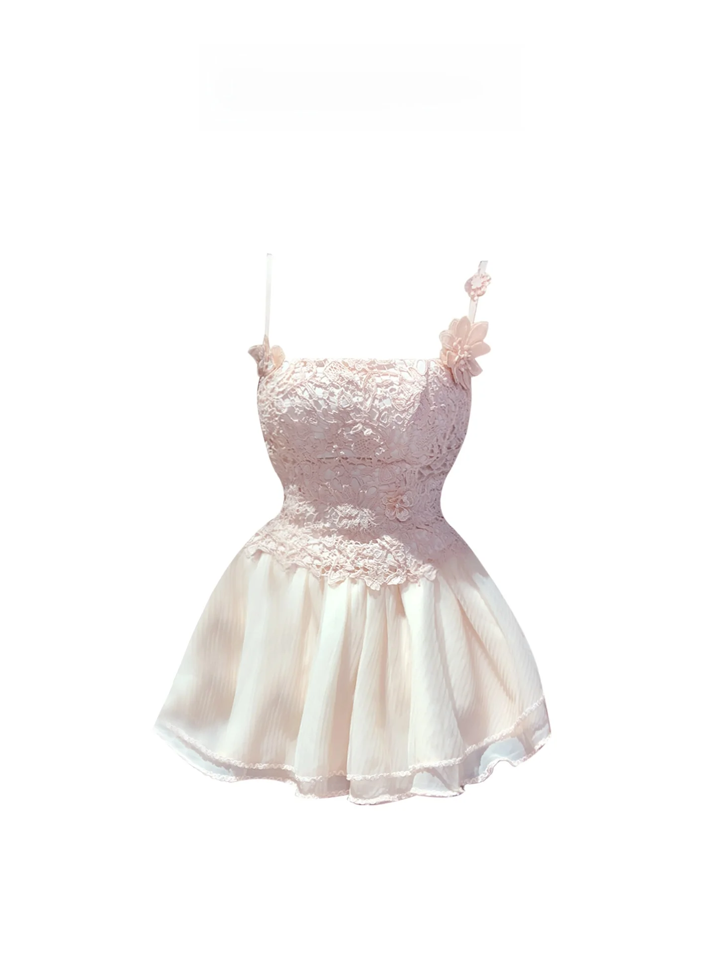 

HEZA Sweet Pure Desire Lace ter Dr Женская летняя нежная пышная юбка с застежкой на талии и высокой талией трапециевидной формы ort Dr