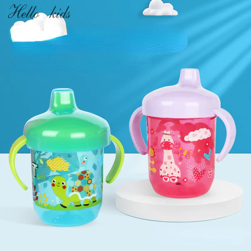 Learning Drink Cup Cartoon Animal Integrated Handle Infant Learning Drinking Cup Duckbill Cup Leak-proof Baby Water Cup