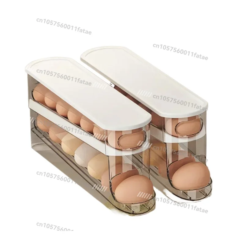 

Bilayer Fridge Egg Storage Box ，Automatic Rolling Eggs Holder Rack