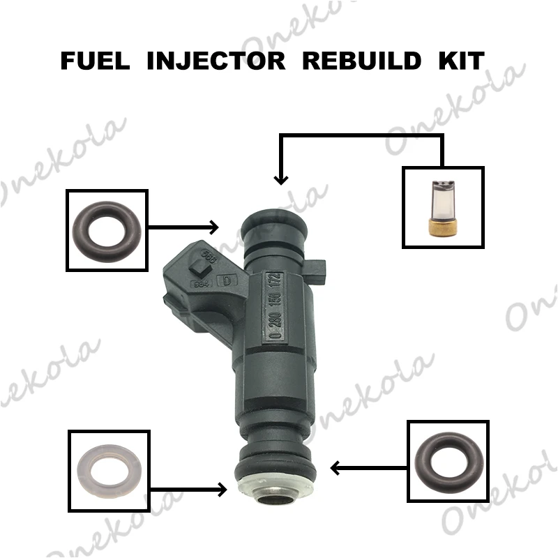 

Fuel Injector Service Repair Kit Filters Orings Seals Grommets for Hafei Lobo Zana 0280156172